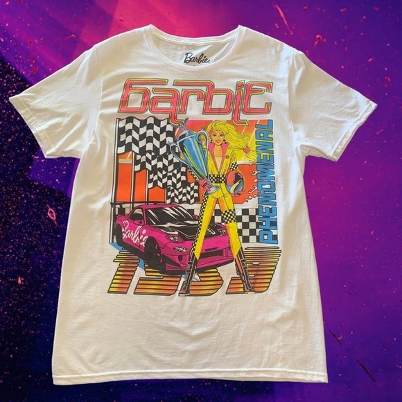 Barbie Race Car Tee | Medium Barbie Tee BarbieCore - Picture 1 of 9